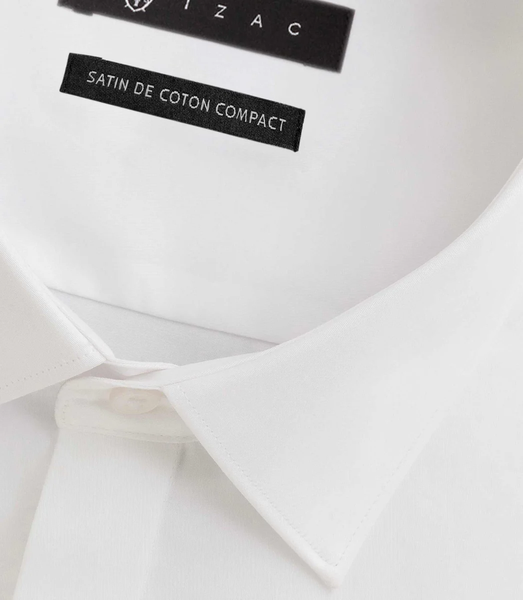 Chemise en satin de coton blanc SATINCACHE