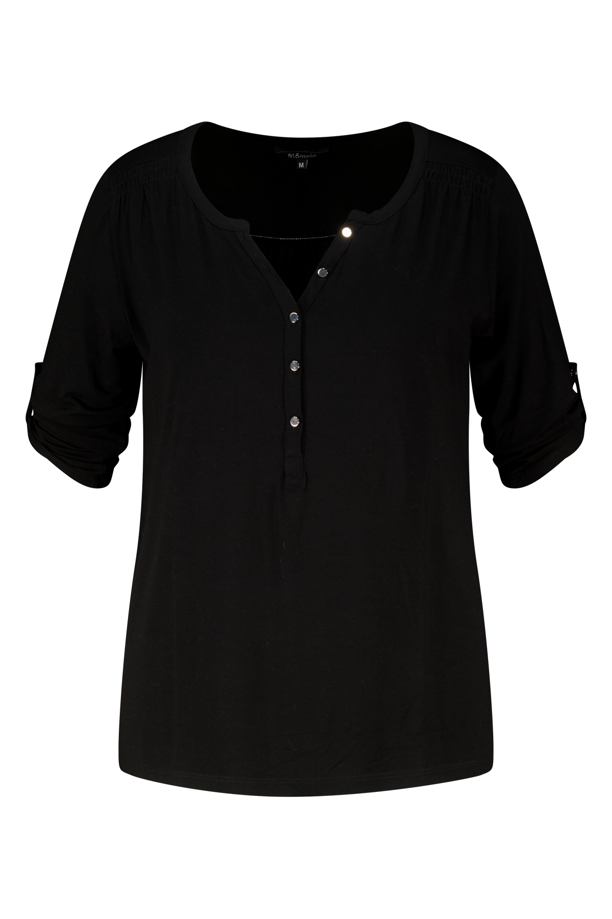 Top met stretch Zwart