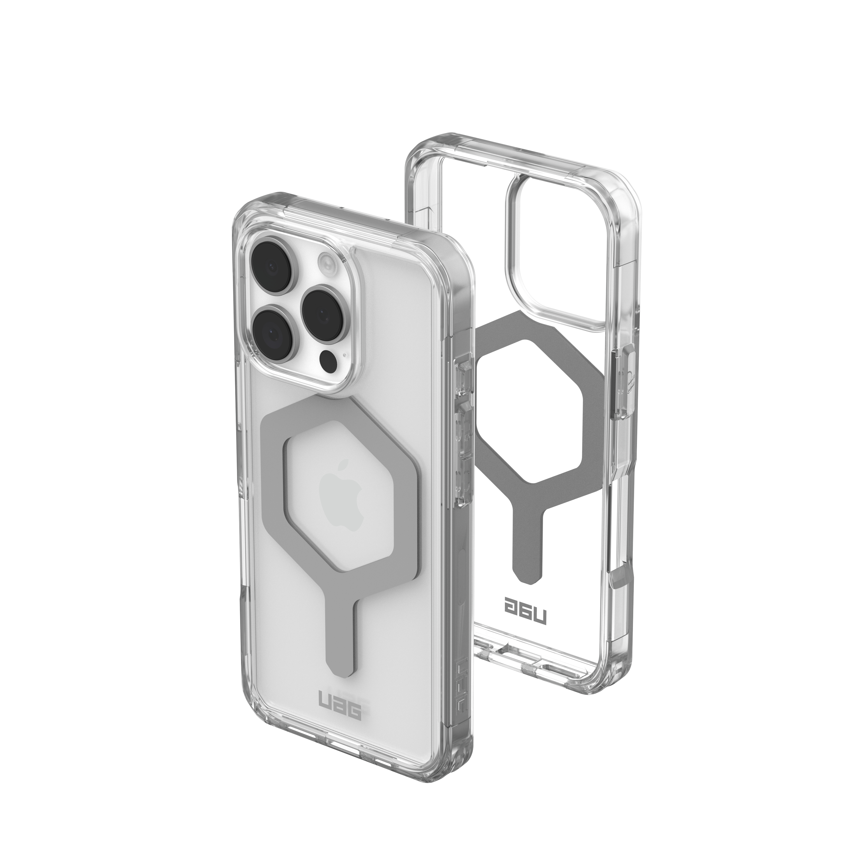 iPhone 16 Pro MagSafe Hybrid Schutzhülle Plyo (114480114333) - Transparent (Silber)