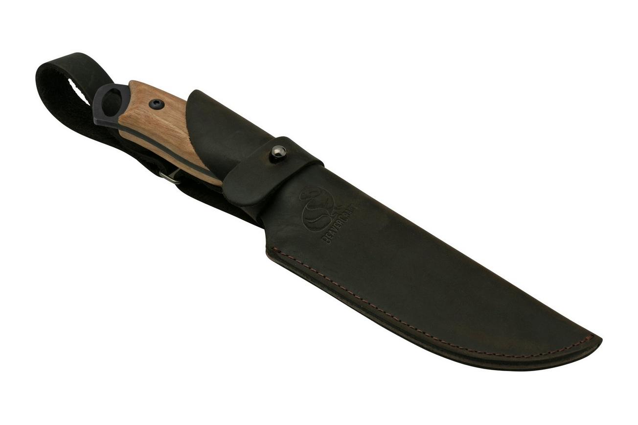 BeaverCraft BSH4 Carbon Steel Bushcraft Knife, Walnut Handle with Leather Sheath, bushcraftmes