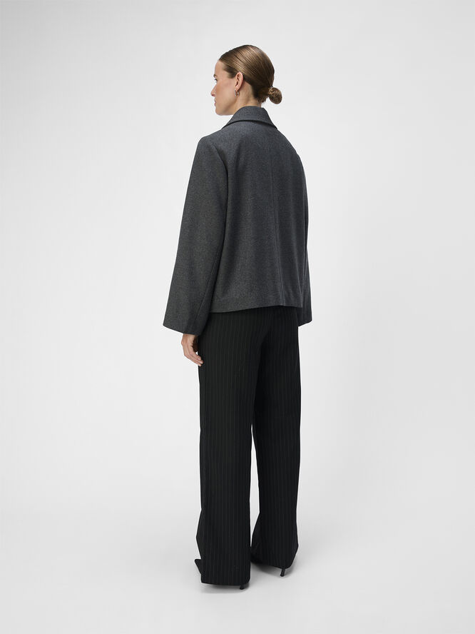 Object OBJKEILY SHORT JACKET NOOS Dark grey melange/col