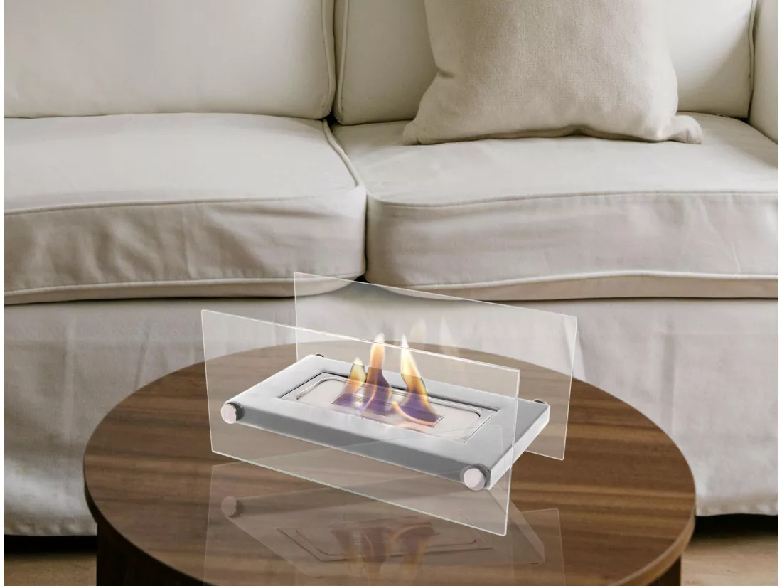Cheminée éthanol de table en acier inoxydable