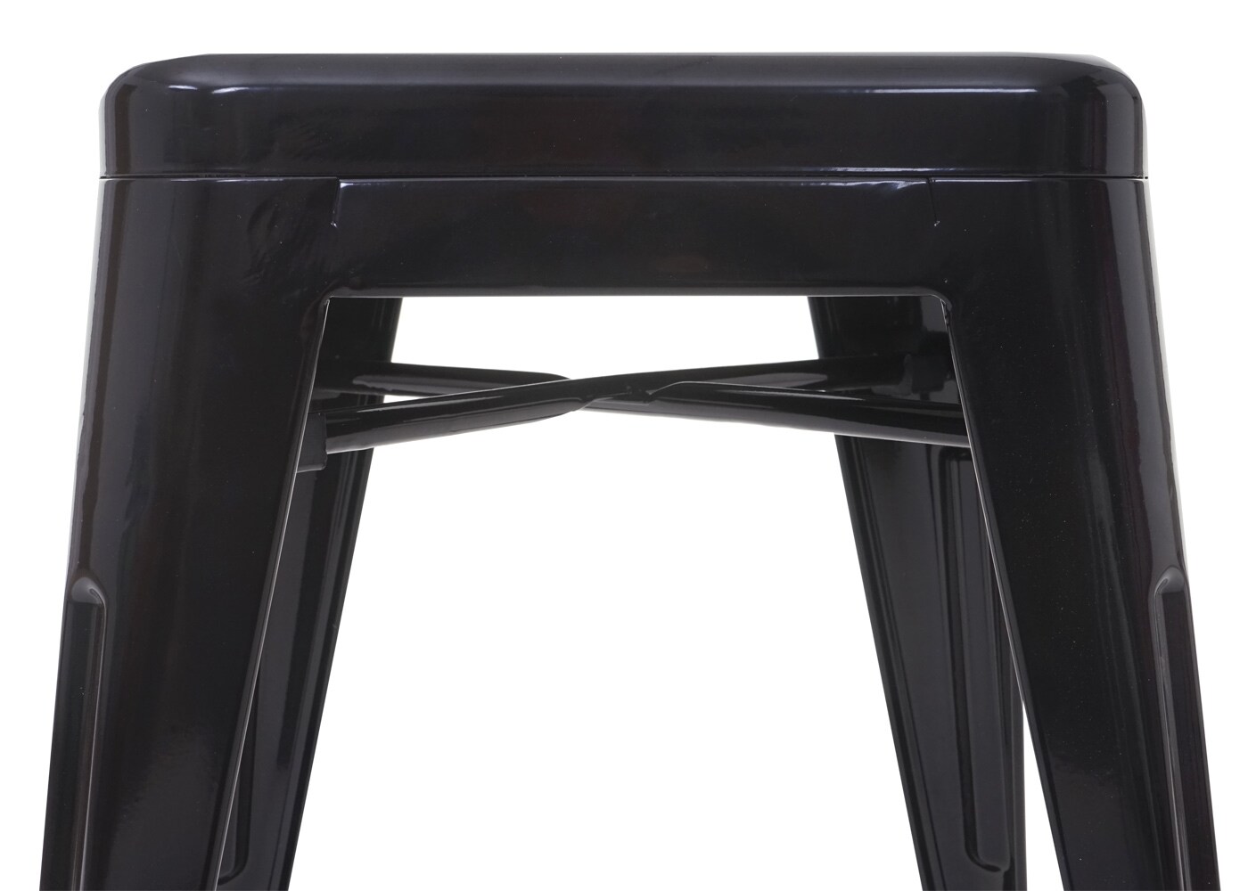 Hocker MCW-A73, Metallhocker Sitzhocker, Metall Industriedesign stapelbar ~ schwarz