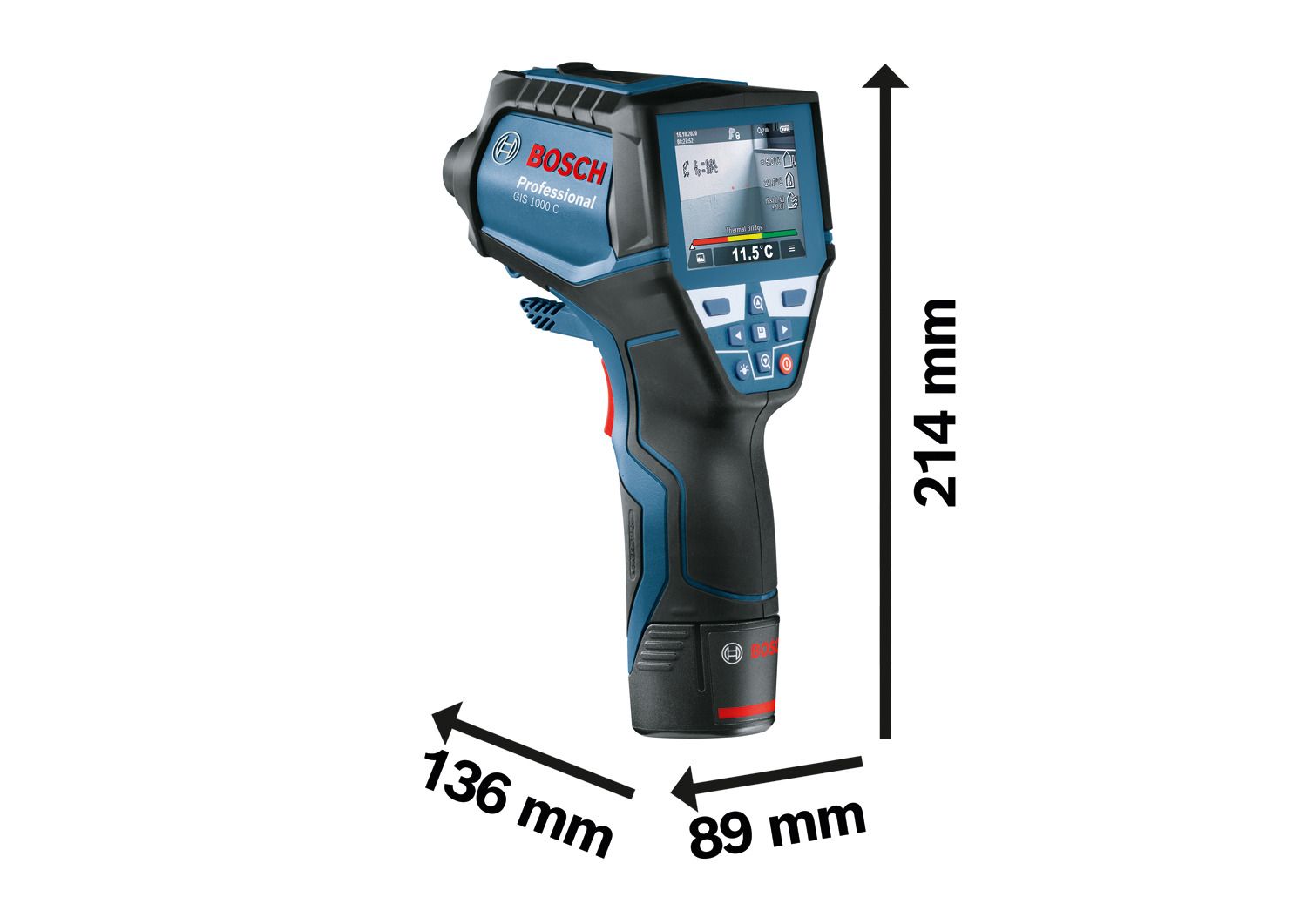 Bosch Professional GIS 1000 C Accu thermodetector 12V Basic Body in L-Boxx - 0601083308