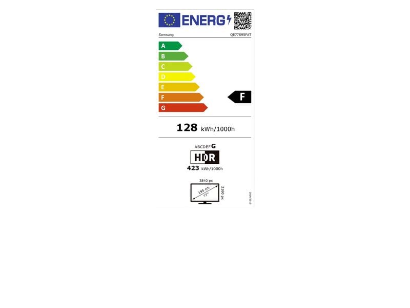 Samsung TV QE77S95F 77'' S95F OLED 4K AI TV, 2025 120 Hz (Up to 165 Hz), 4K (3.840 x 2.160), NQ4 AI Gen3 Processor, 70W 4.2.2CH