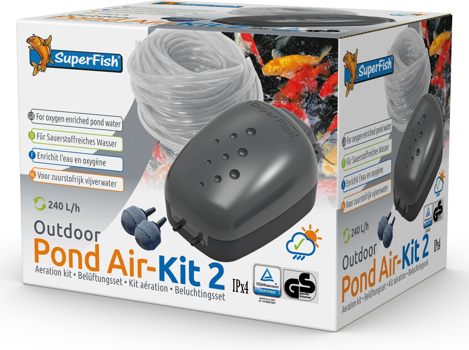 Superfish vijver luchtpomp Kit 2 240 l/h