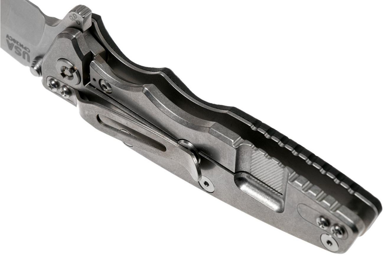 Rick Hinderer Eklipse 3.5” Harpoon Tanto, CPM 20CV, Stonewashed, Black G10 zakmes