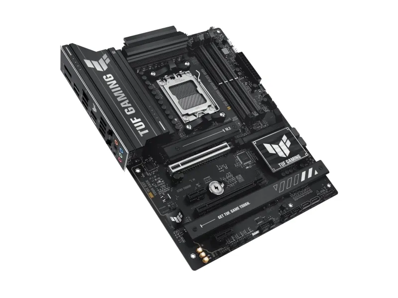 ASUS TUF GAMING B850-PLUS WIFI - Bundkort - ATX - Socket AM5 - AMD B850 Chipset - USB-C 3.2 Gen 2x2, USB-C 3.2 Gen2, USB 3.2 Gen 2, USB 3.2 Gen 1 - 2.5 Gigabit LAN, Wi-Fi 7, Bluetooth - onboard grafik (CPU påkrævet) - HD Audio (8-kanaler)