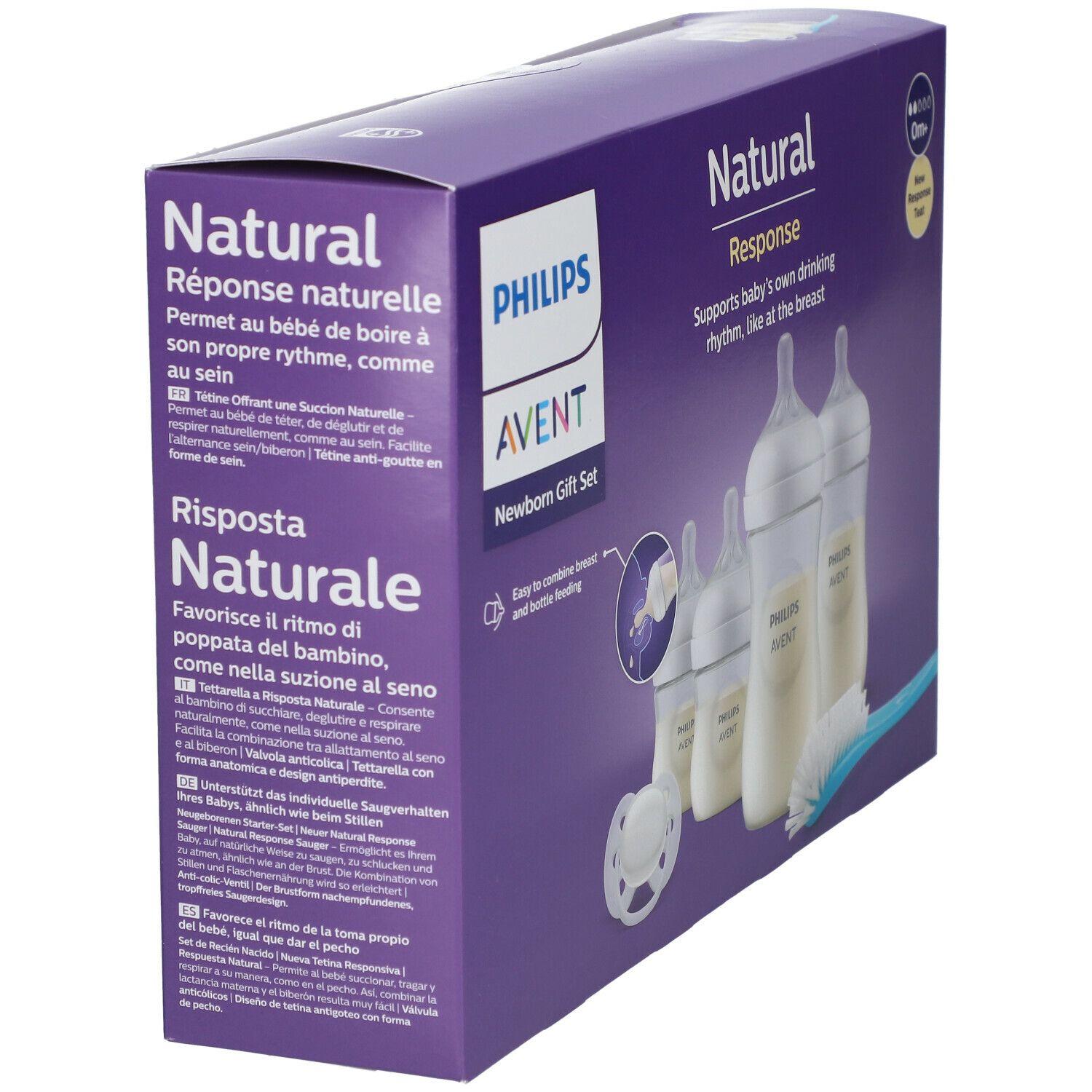 Philips Avent Babyflaschen Natural Response, Geschenkset für Neugeborene – 4 Babyflaschen