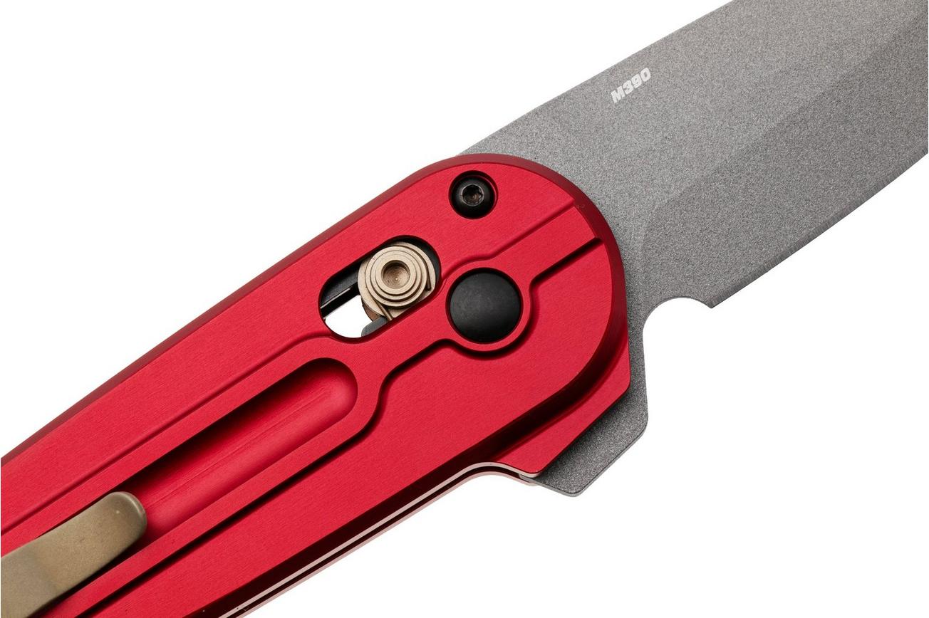 Benchmade Lowden 491GY-01 PVD M390, Phoenix Red Aluminium, zakmes