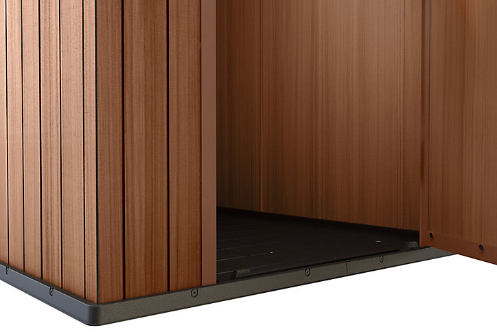 Abri de jardin en résine + plancher Keter Darwin 4X6 coloris marron ép.16 mm surface extérieure 2,32 m²