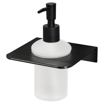 Haceka Redefine zeeppomp glas met houder aluminium mat zwart