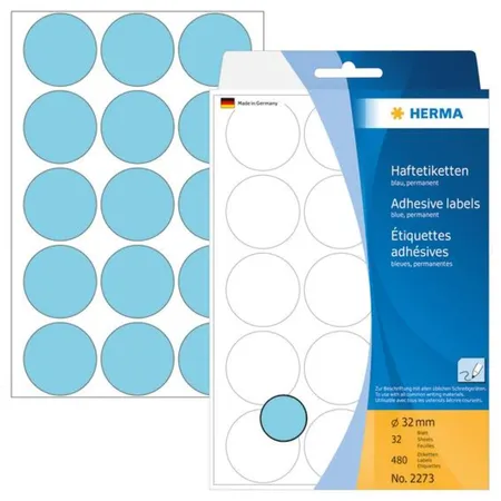 HERMA Farbpunkte, blau, rund Ø 32mm, 480 Stück