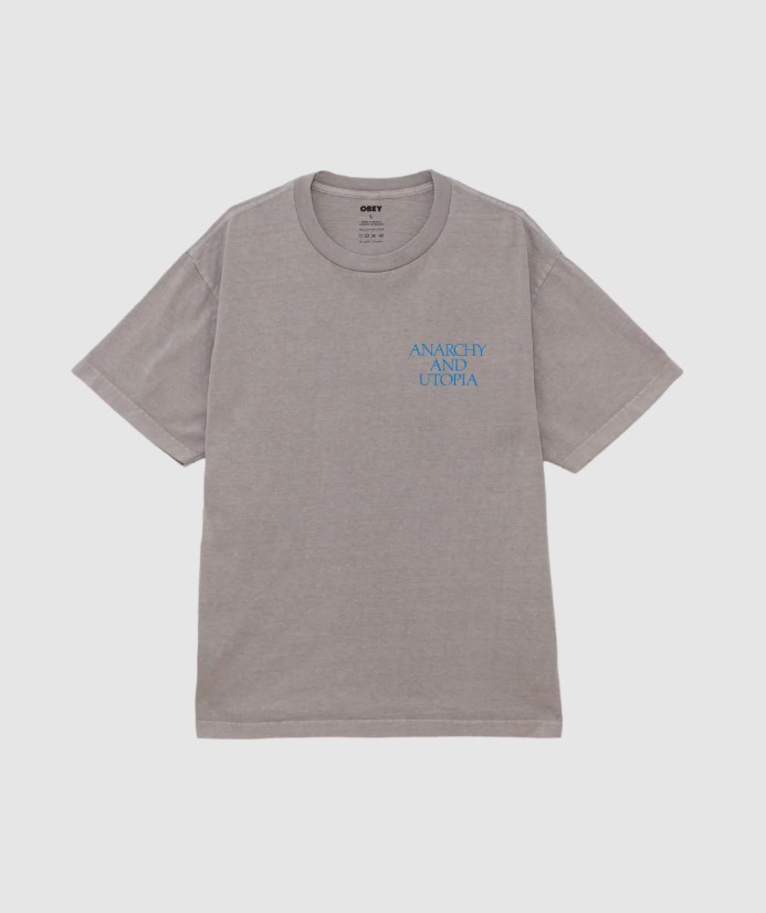 Obey Obey Anarchy & Utopia Tee Silver Grey