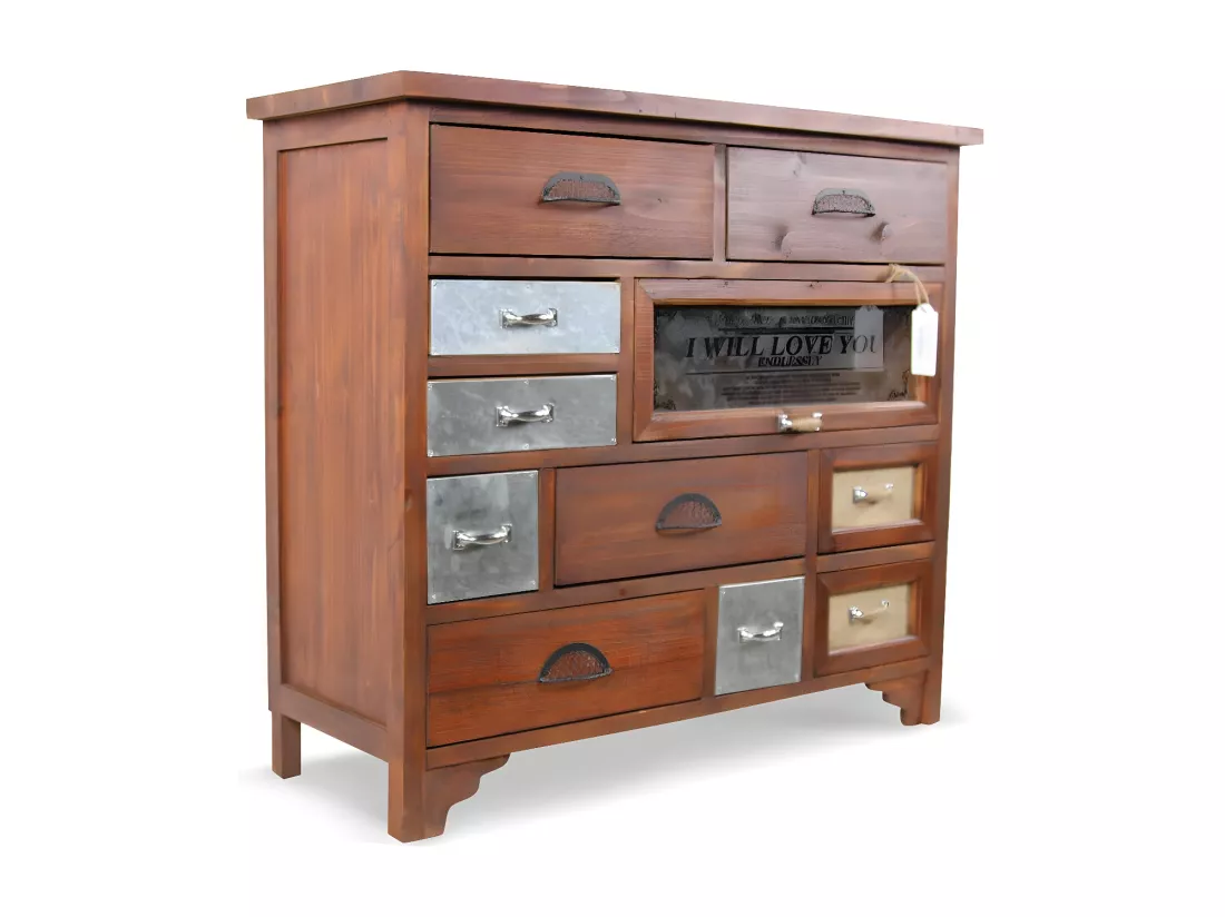 Commode grainetier 11 tiroirs Bois Marron - Décoration d'Autrefois