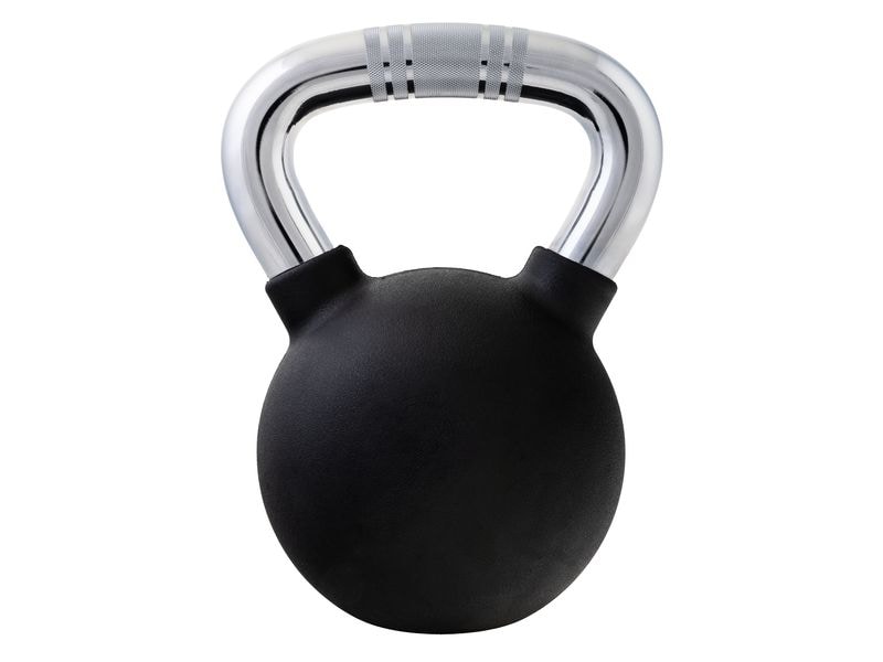 KOOR Kettlebell 16 kg, Schwarz Kugelhantel für Krafttraining