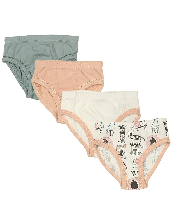 Slip ANIMAL FARM 4er-Pack in altrosa/weiß/graugrün