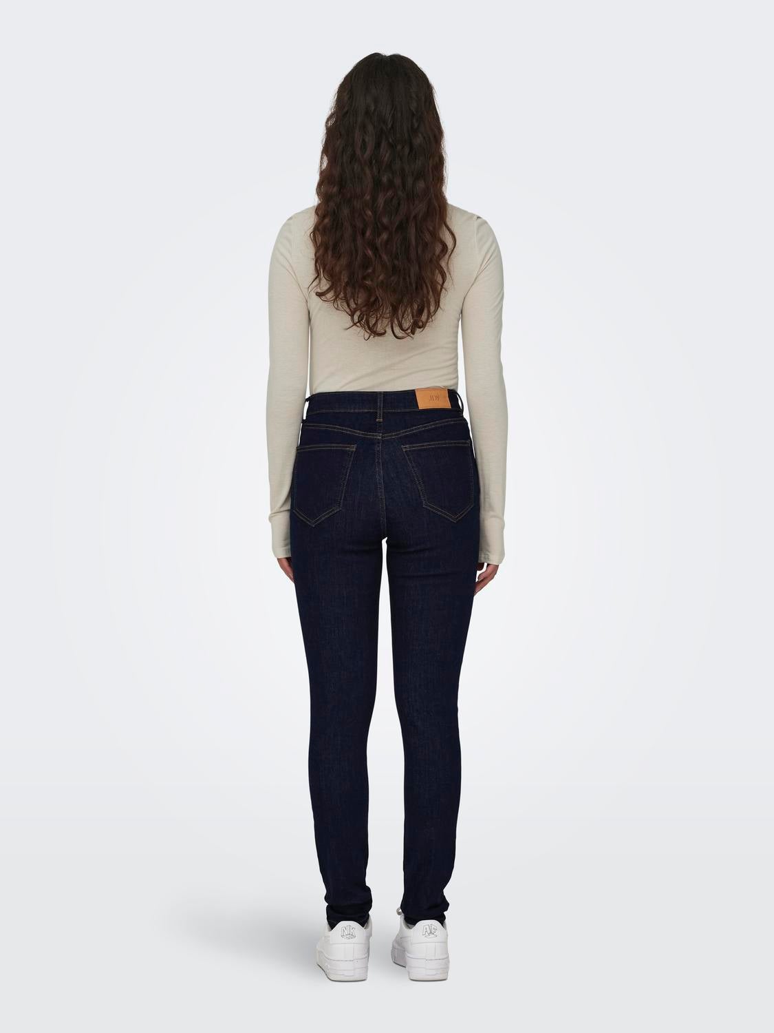 JDYAYA Hohe Taille Skinny Fit Jeans Dark Blue Denim