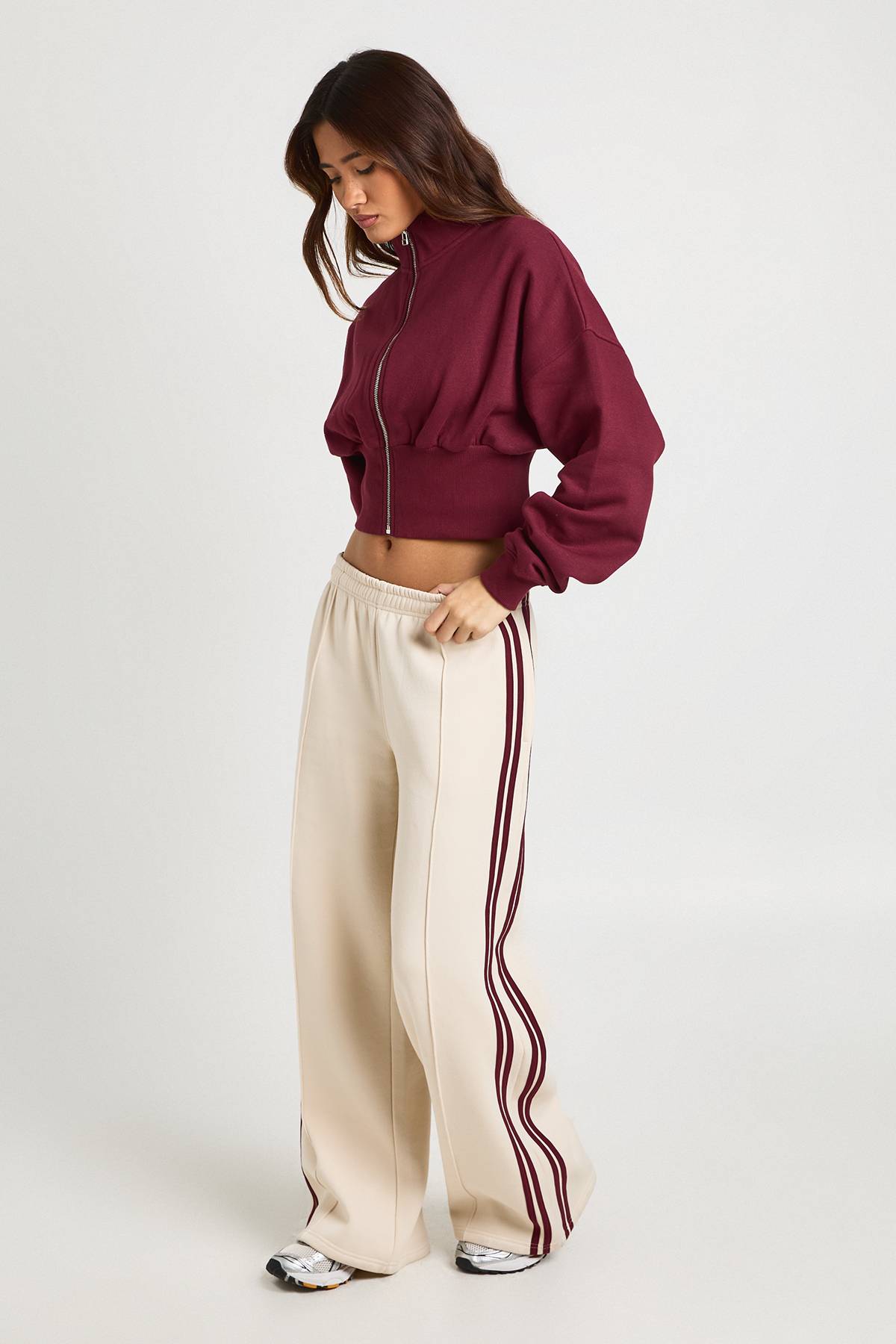 boohoo Col Montant Taille Cintrée avec Fermeture Éclair