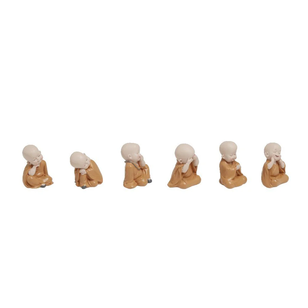 Figurine Bouddha moine polyrésine assis - 6 postures