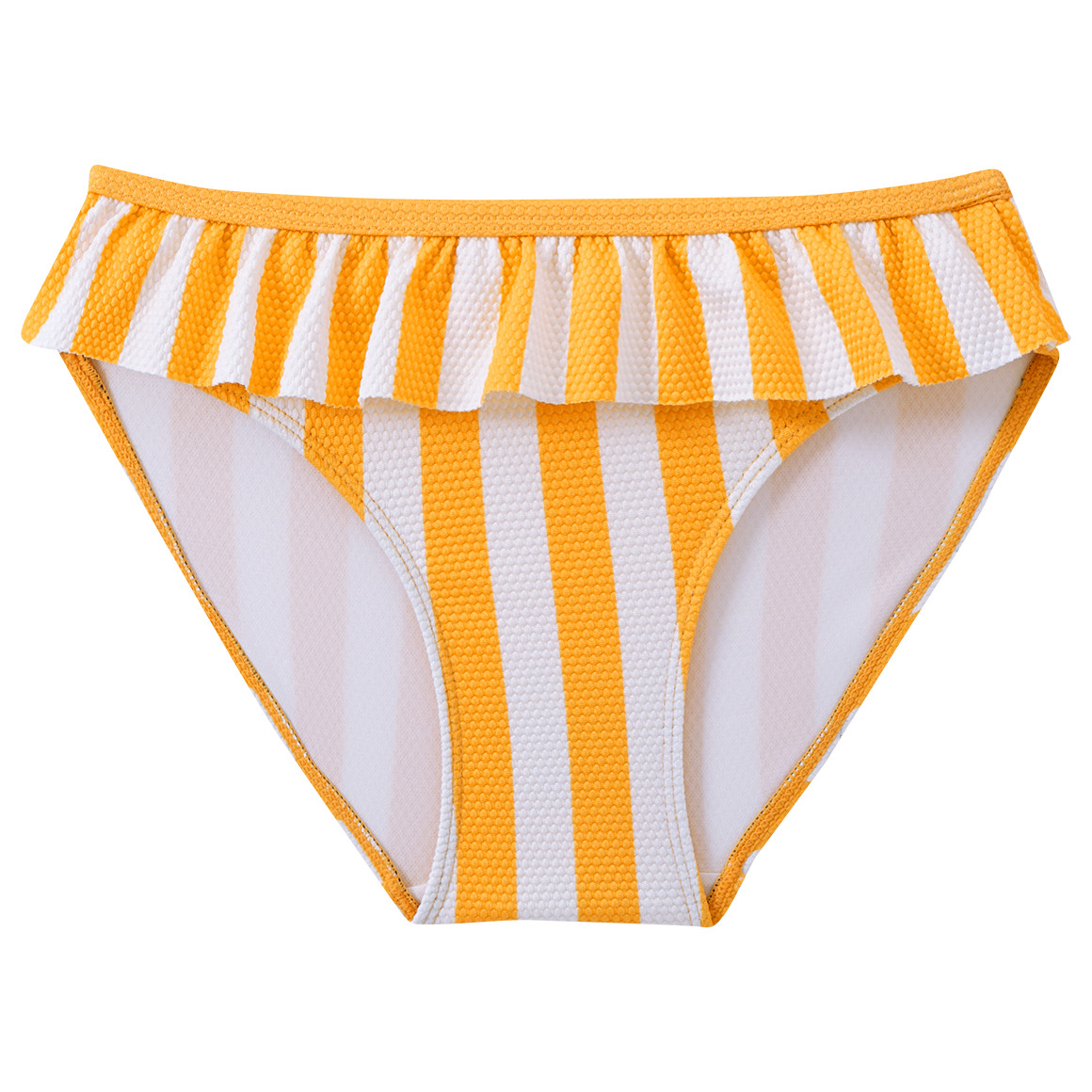 Famy Mädchen Bikini mit Wabenstruktur gelb / weiss