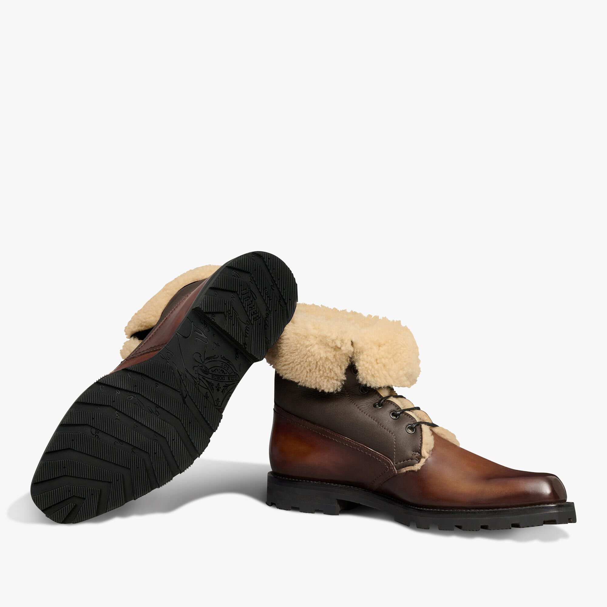 Bottine Ultima En Cuir Et Shearling