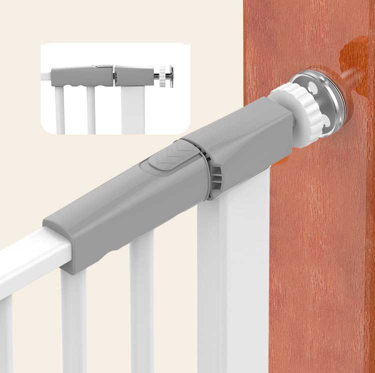 (78x89cm) Kinder Stahl Schutzgitter Sicherheitstor Baby Sicherheitsschutz Tür / Treppen Barriere - Weiss