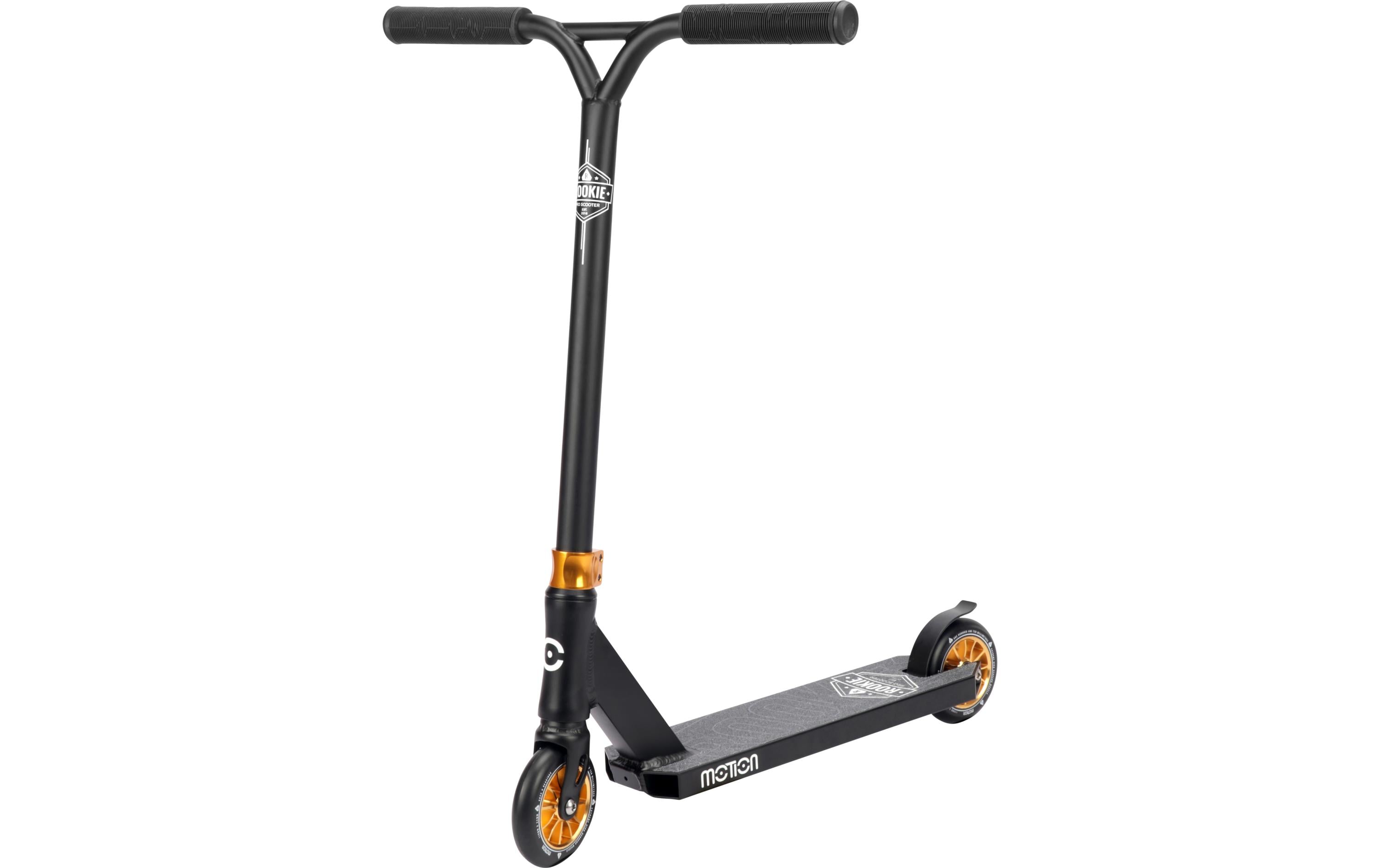 Motion Freestyle Scooter Rookie Pro Schwarz/Gold<br>Leichter und stabiler Freestyle-Scooter für Anfänger