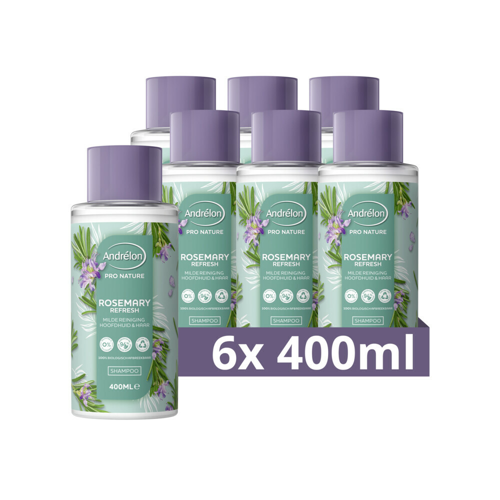 6x Andrelon Shampoo Rosemary Refresh400 ml