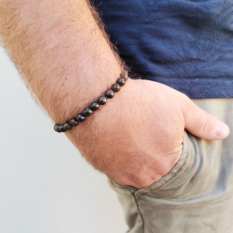 Bracelet extensible avec perles Bronzite