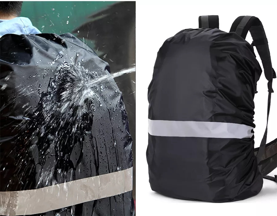(45L) Reflektierende Rucksack Regenhülle Schulranzen Sicherheits Cape - Neon Grün