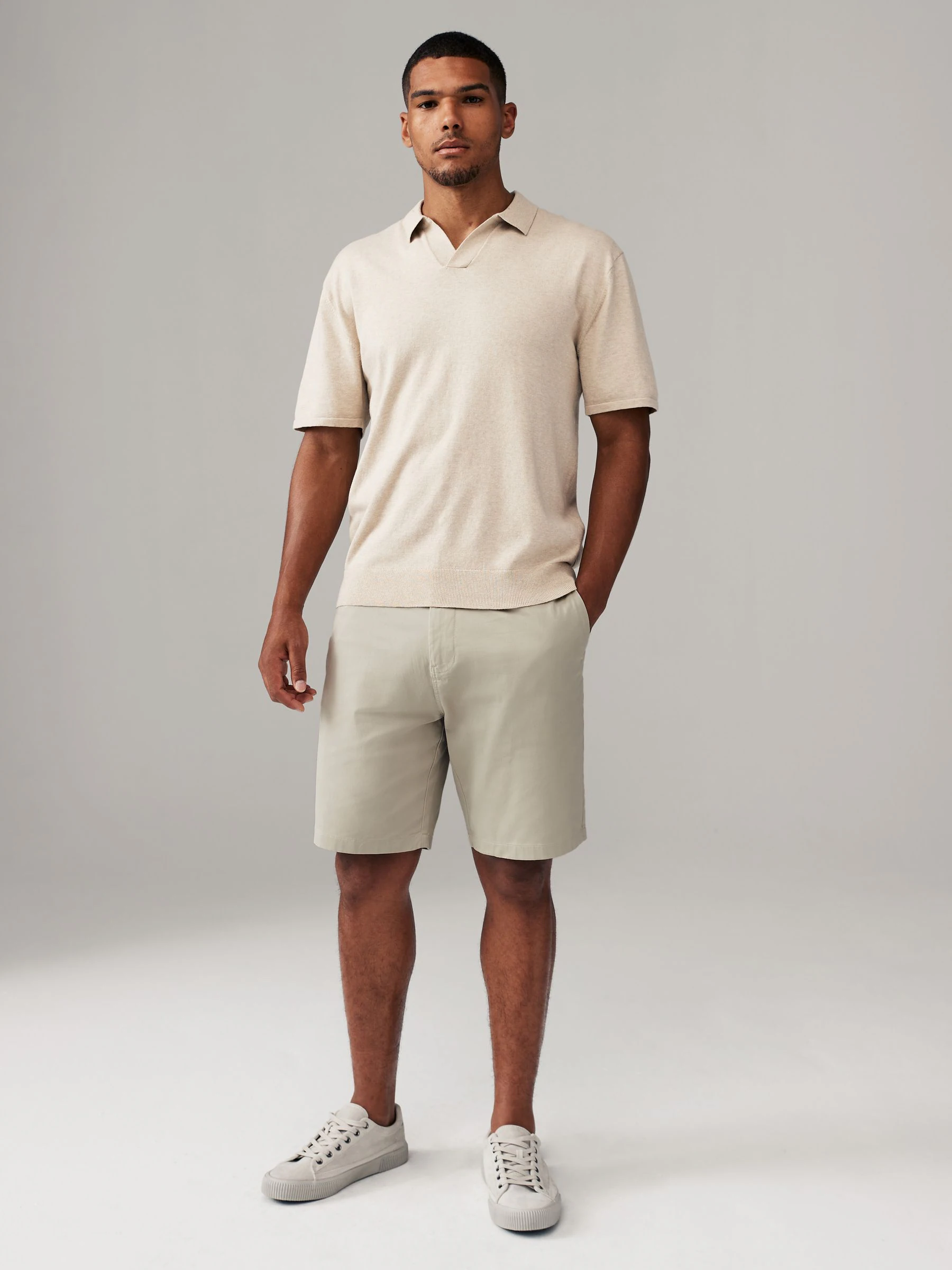 Pastelkleurig - Straight fit - Set van 4 chinoshorts met stretch