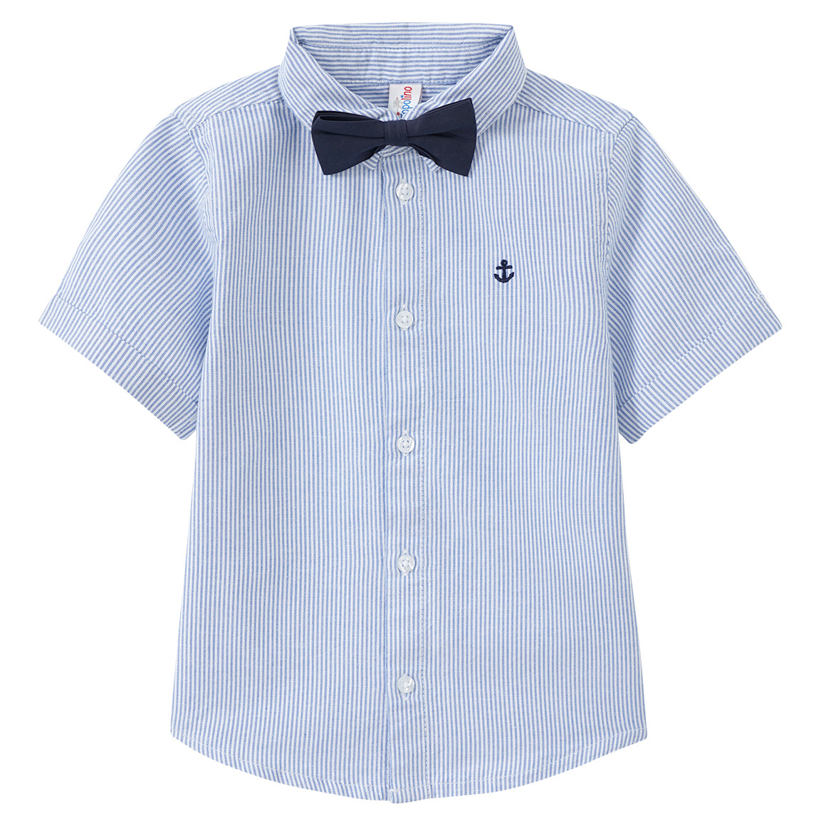 Topolino Jungen Kurzarmhemd mit Fliege blau / weiss
