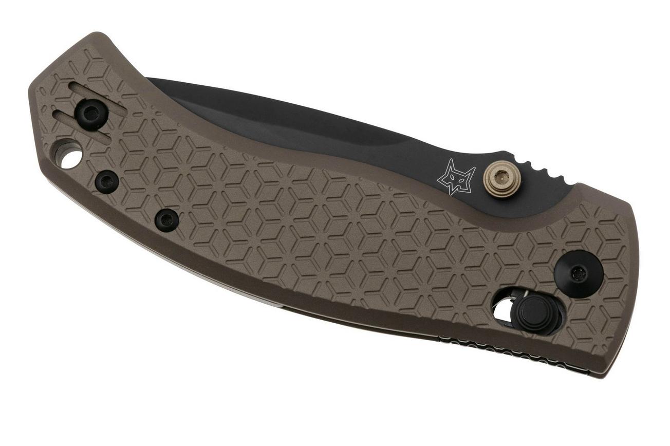 Fox Knives Anzu FX-560-ALBR CPM MagnaCut Black PVD, Aluminium Bronze zakmes, Les George design