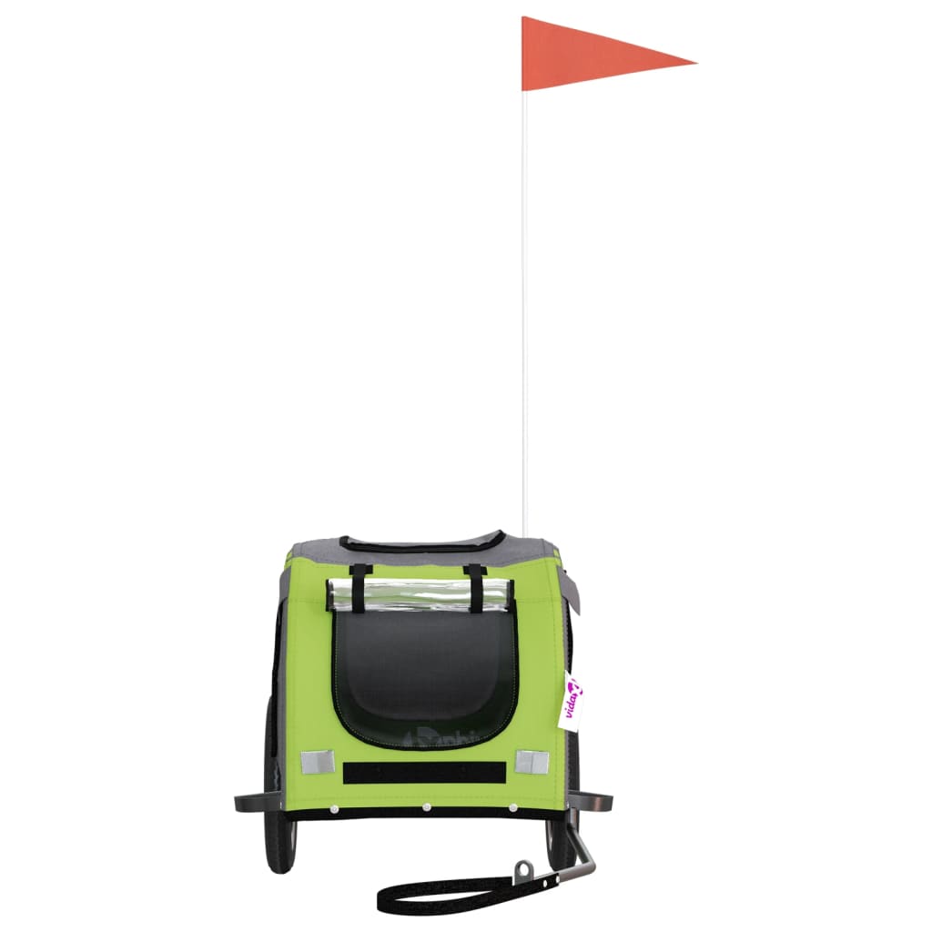 Remorque de vélo pour animaux de compagnie vert et gris