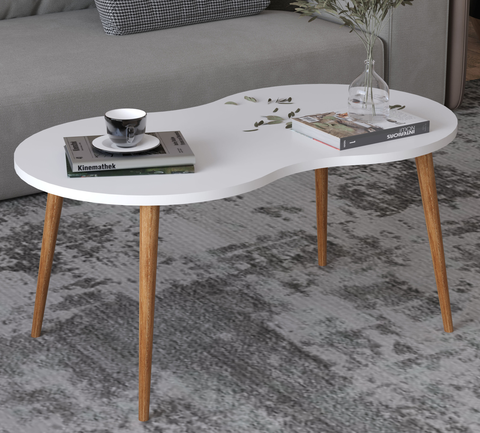 Couchtisch BARILO - weiß-Honig Eiche - 90 cm breit