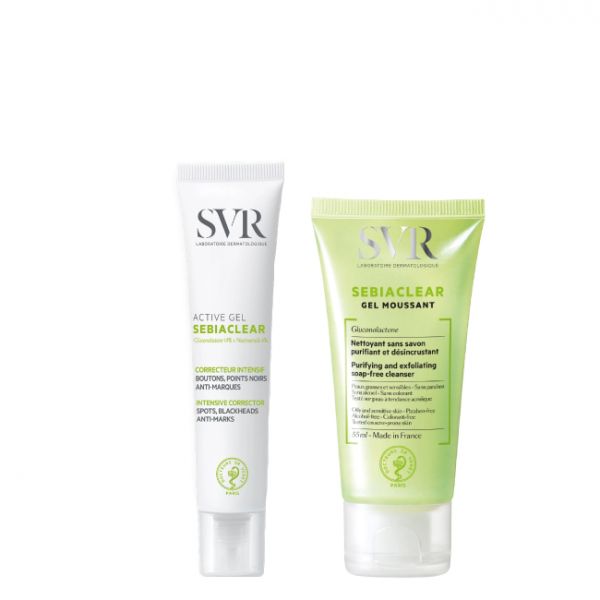 SVR Sebiaclear Active Cream 40ml   Gel moussant 50ml Coffret