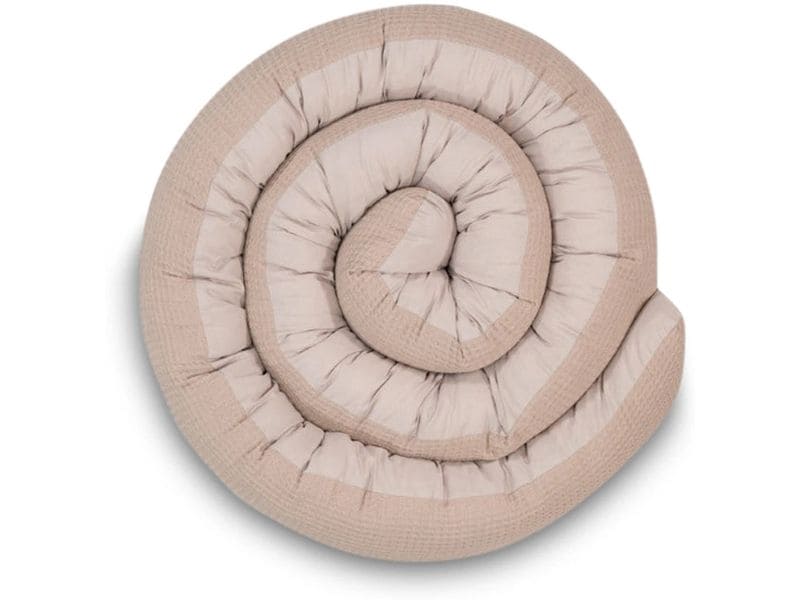 Ullenboom Nestschlange Waffel Uni Sand 300 cm Bettschlange für Babybett