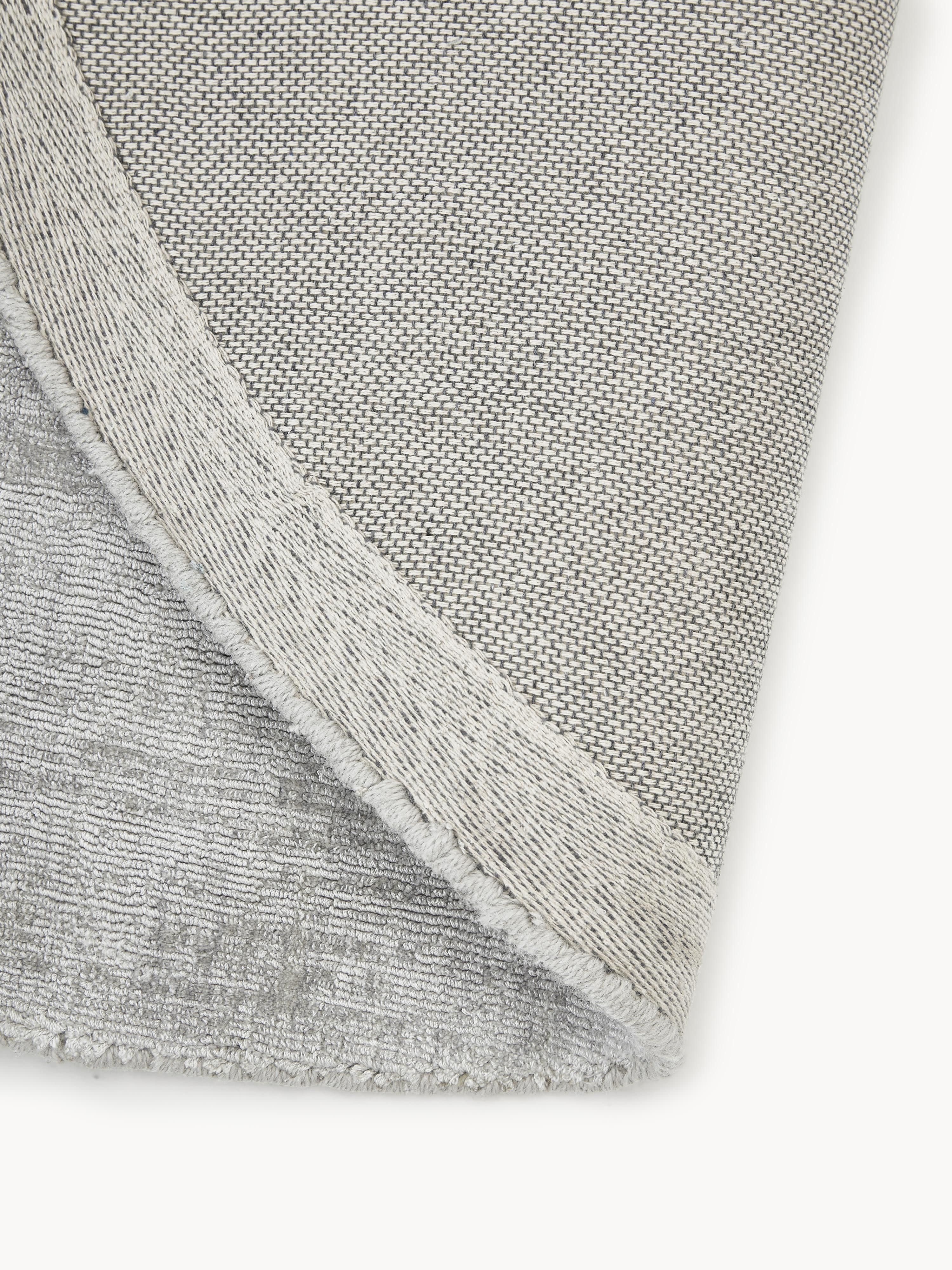Rond viscose vloerkleed Jane, handgeweven