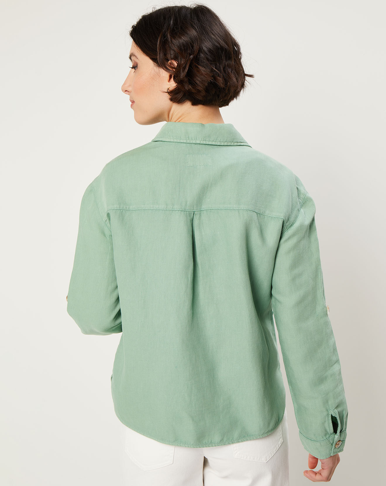 Caroll Veste en Lin & Coton Tatami émeraude