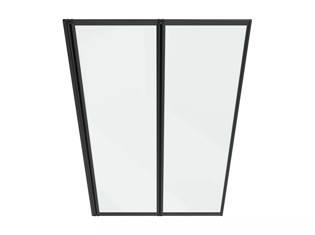 Pare baignoire pliant en métal style atelier - Noir mat - 80 x 140 cm - DISTRICT