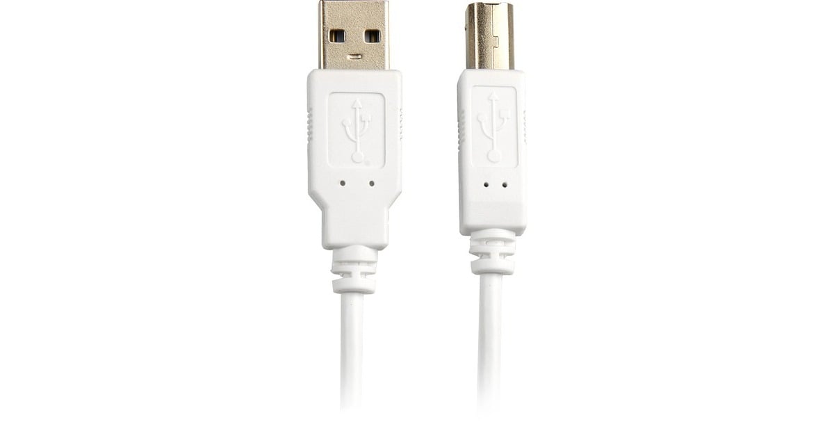 SharkoonUSB 2.0 Kabel, USB-A > USB-B  (Wit, 0,5 meter)
