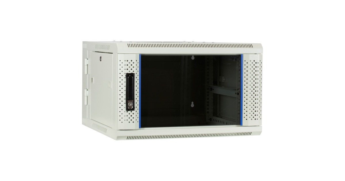 DSI6U witte wandkast (kantelbaar) met glazen deur - DS6606W-DOUBLE server rack  (Wit, 600 x 600 x 368mm)