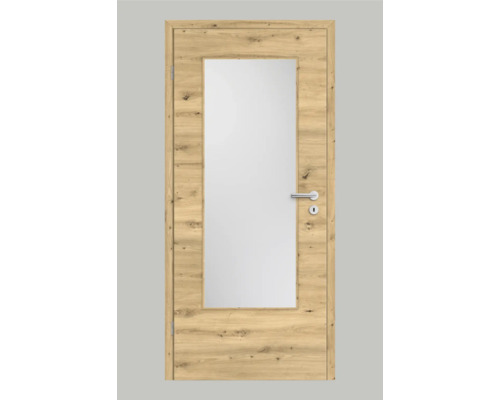 Pertura binnendeur Yori CPL, eiken knoestig, horizontale nerf, 86,0 x 198,5 cm, linksdraaiend met lichtuitsparing G3 (zonder glas)