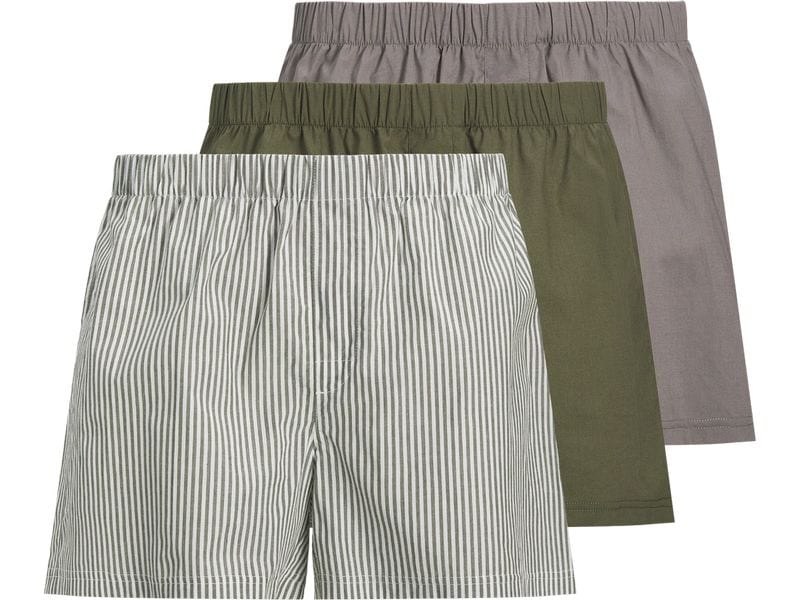 JACK&JONES Unterhosen Herren Woven 3er Pack Braun/Grün, S Herren-Boxershorts