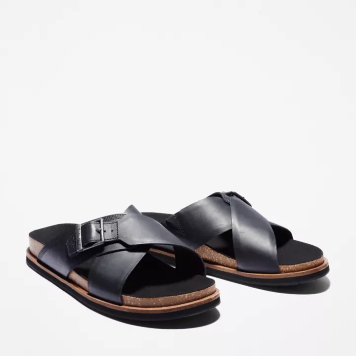 Sandale Amalfi Vibes à brides croisées pour homme en noir