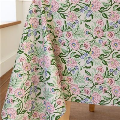 Nappe coton motif fleuri