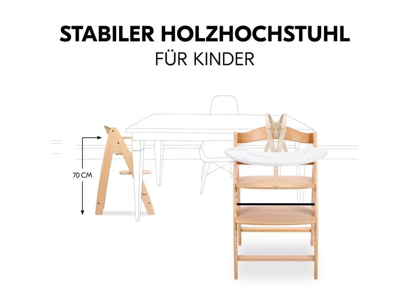 Hauck Hochstuhl Arketa N Play Beech Stilvolle Holzhochstuhl mit Play Tray im Set
