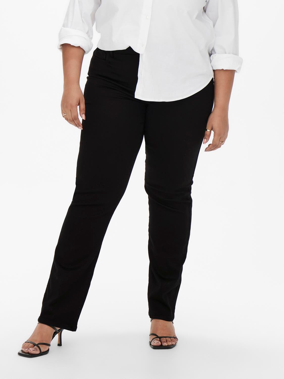 CARAUGUSTA Hohe Taille Gerade geschnitten Jeans Black