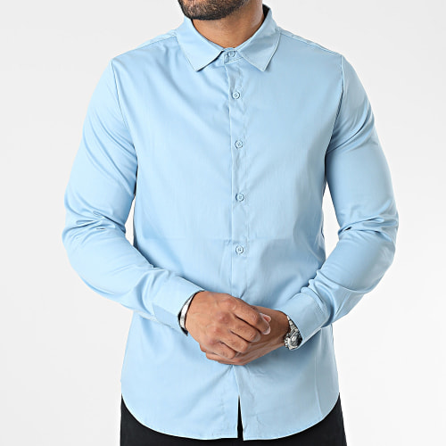 Chemises Manches Longues Bleu Ciel